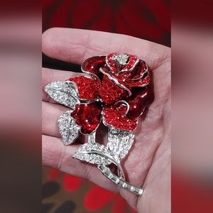 Nolan Miller First Lady Nancy Reagan Red Rose Pin Valentine's Day